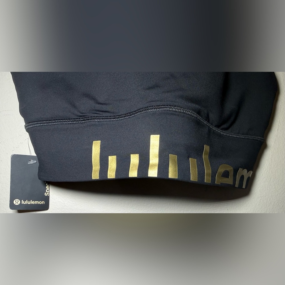 lululemon Energy Bra Black Sports Bra with Gold Logo NWT Size 6 women’s! - Picture 4 of 7